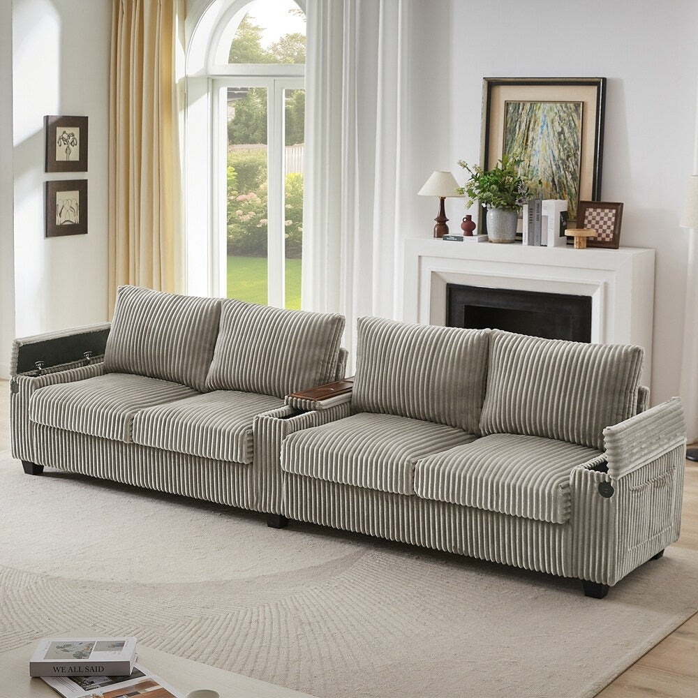 4-seater Corduroy Sofa Couch