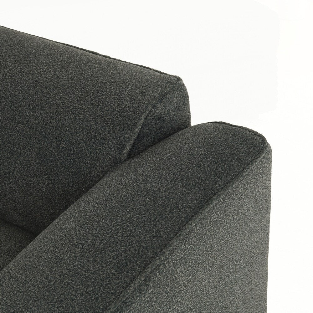 4-seater with pure sponge seat cushions and a detachable footstool includes 3 throw pillows