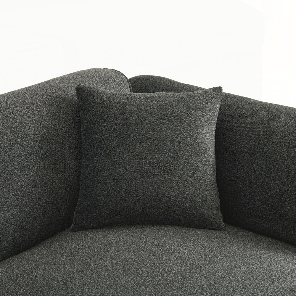 4-seater with pure sponge seat cushions and a detachable footstool includes 3 throw pillows
