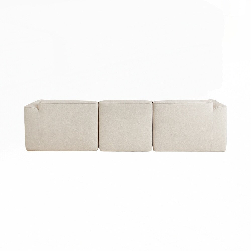 4-seater with pure sponge seat cushions and a detachable footstool includes 3 throw pillows