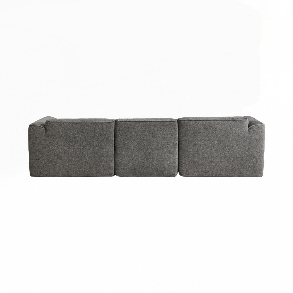 4-seater with pure sponge seat cushions and a detachable footstool includes 3 throw pillows