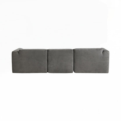 4-seater with pure sponge seat cushions and a detachable footstool includes 3 throw pillows