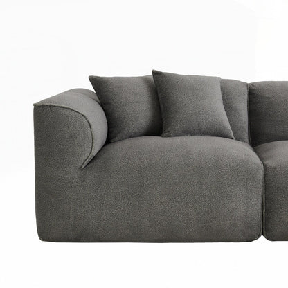 4-seater with pure sponge seat cushions and a detachable footstool includes 3 throw pillows