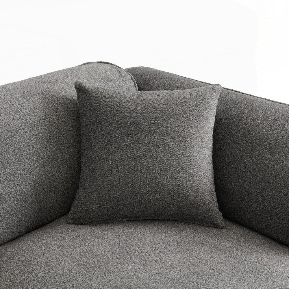 4-seater with pure sponge seat cushions and a detachable footstool includes 3 throw pillows