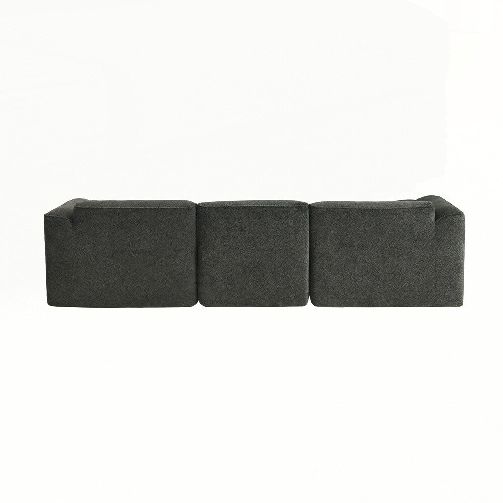 4-seater with pure sponge seat cushions and a detachable footstool includes 3 throw pillows
