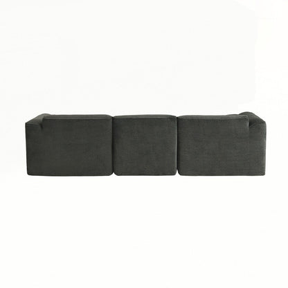4-seater with pure sponge seat cushions and a detachable footstool includes 3 throw pillows