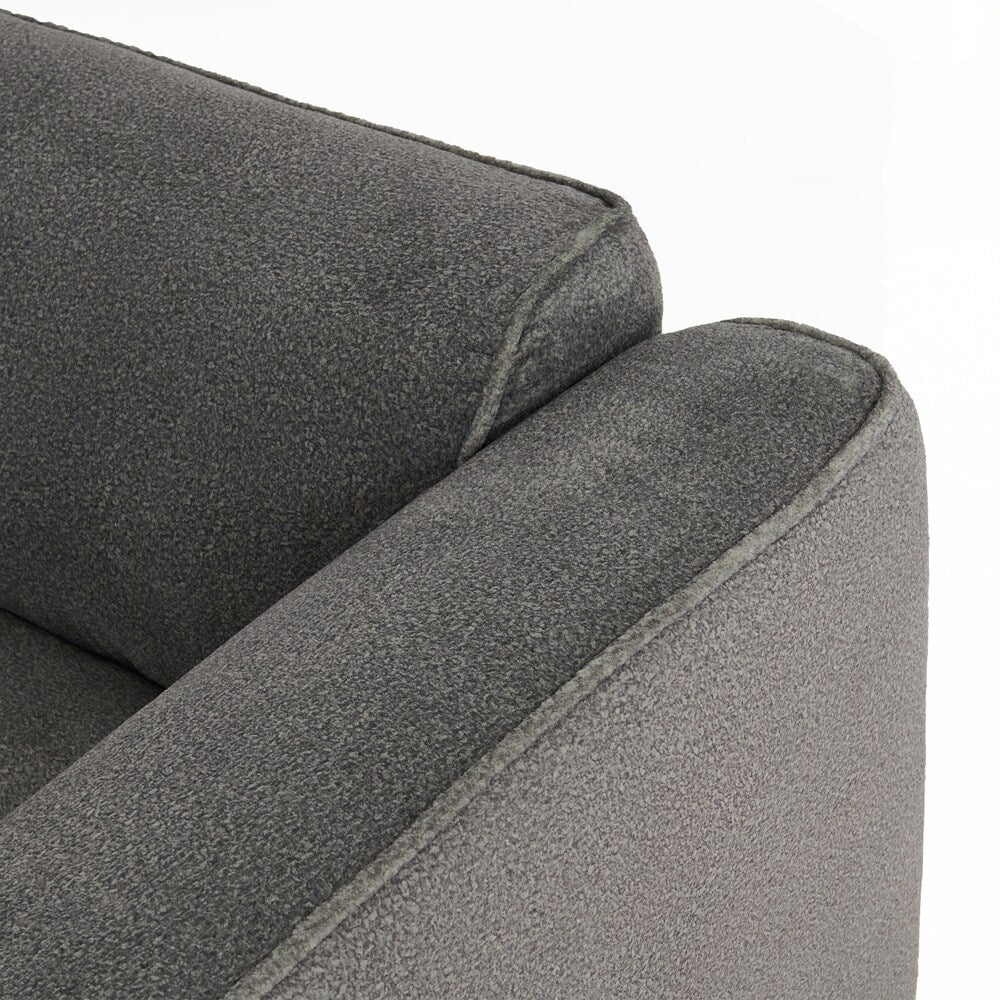 4-seater with pure sponge seat cushions and a detachable footstool includes 3 throw pillows