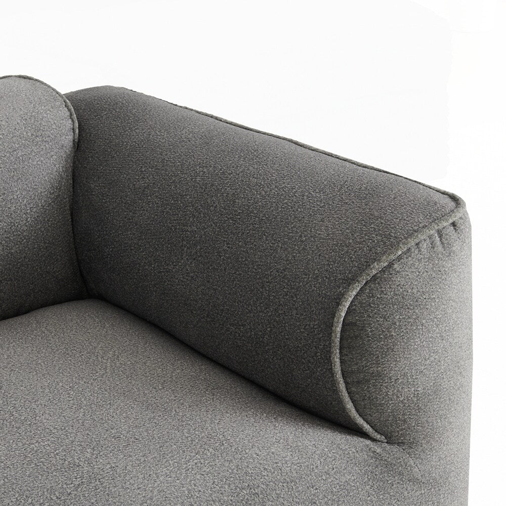 4-seater with pure sponge seat cushions and a detachable footstool includes 3 throw pillows