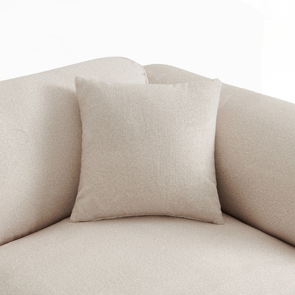 4-seater with pure sponge seat cushions and a detachable footstool includes 3 throw pillows