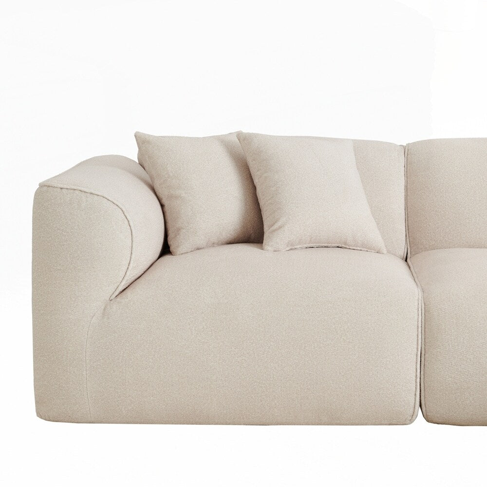 4-seater with pure sponge seat cushions and a detachable footstool includes 3 throw pillows