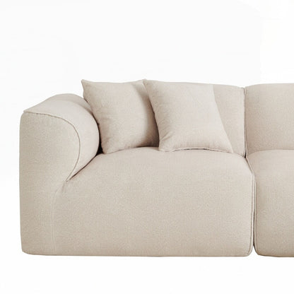 4-seater with pure sponge seat cushions and a detachable footstool includes 3 throw pillows