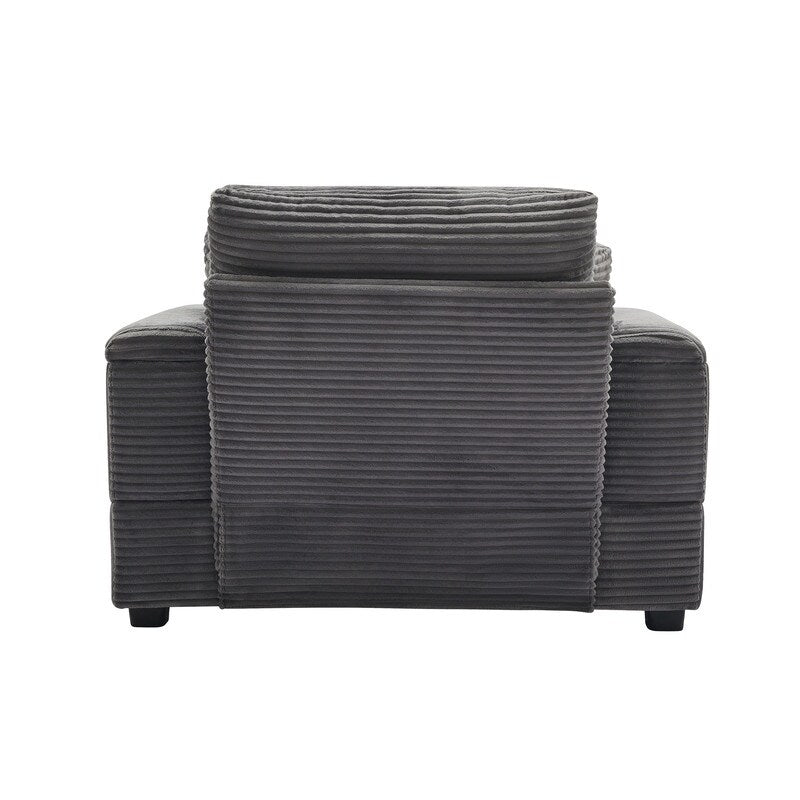 42.12 Corduroy Upholstered Sofa + Ottoman