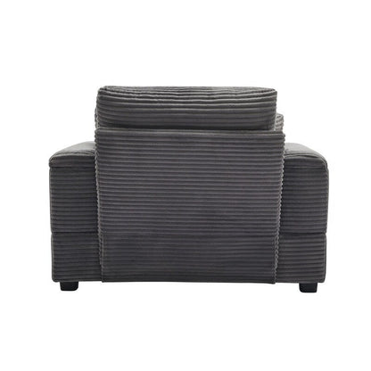 42.12 Corduroy Upholstered Sofa + Ottoman