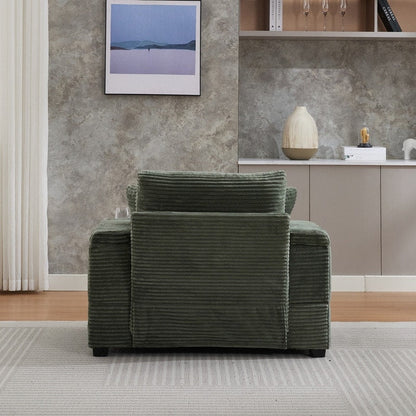 42.12 Corduroy Upholstered Sofa + Ottoman