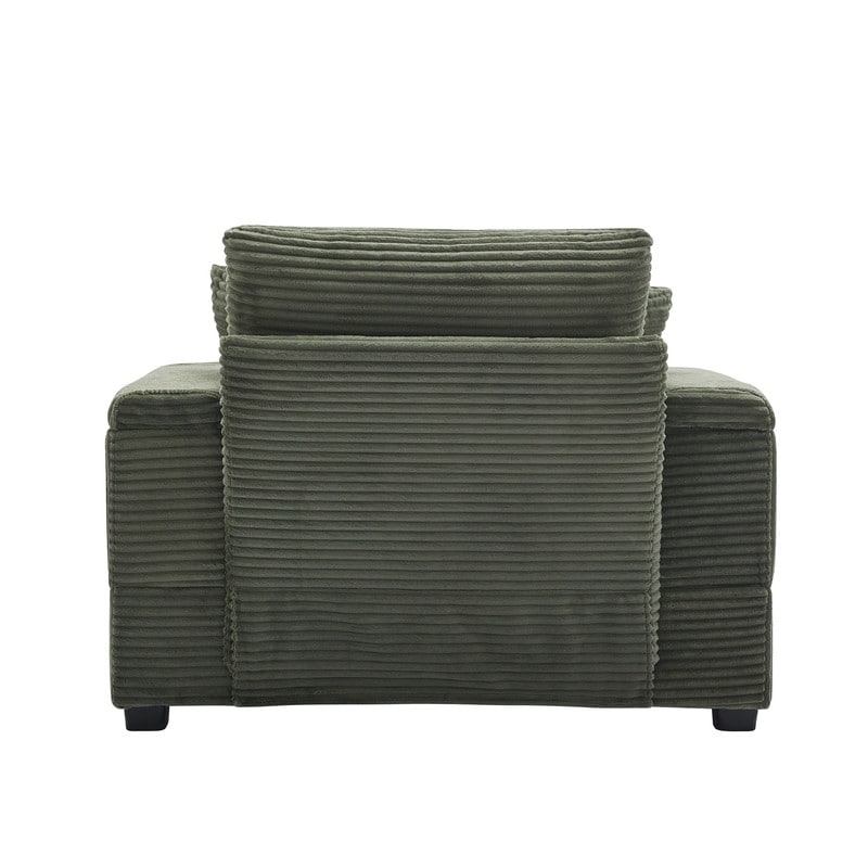 42.12 Corduroy Upholstered Sofa + Ottoman