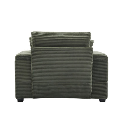 42.12 Corduroy Upholstered Sofa + Ottoman