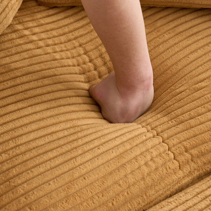 42.12 Corduroy Upholstered Sofa + Ottoman