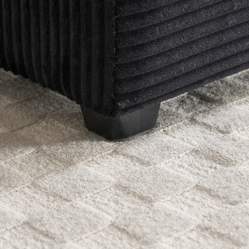 42.12 Corduroy Upholstered Sofa + Ottoman