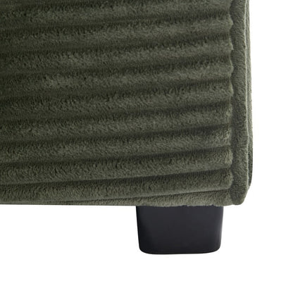 42.12 Corduroy Upholstered Sofa + Ottoman