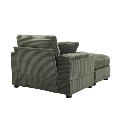 42.12 Corduroy Upholstered Sofa + Ottoman