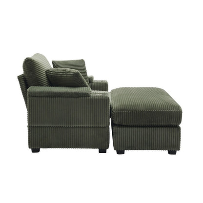 42.12 Corduroy Upholstered Sofa + Ottoman