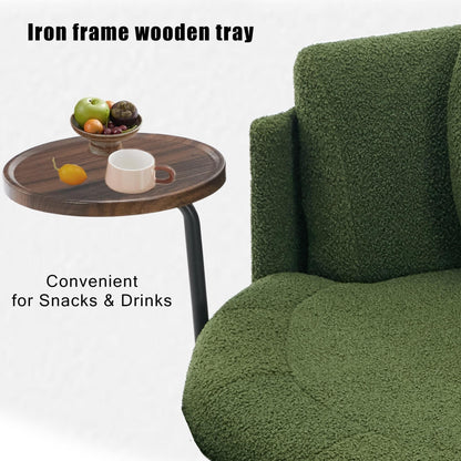 42.5 Single Sofa Chair with Cresent-Shaped Movable Footstool