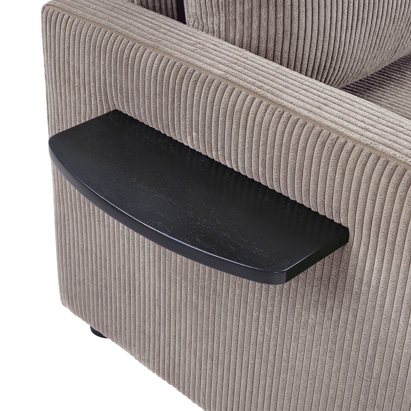 47.2 Corduroy Twin Sleeper Sofa with Foldable Mattress, Side Table, USB Ports, and Storage Pocket
