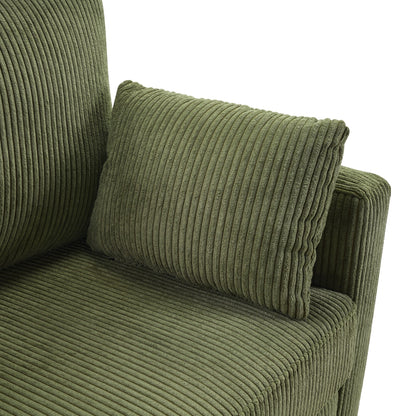 47.2 Corduroy Twin Sleeper Sofa with Foldable Mattress, Side Table, USB Ports, and Storage Pocket