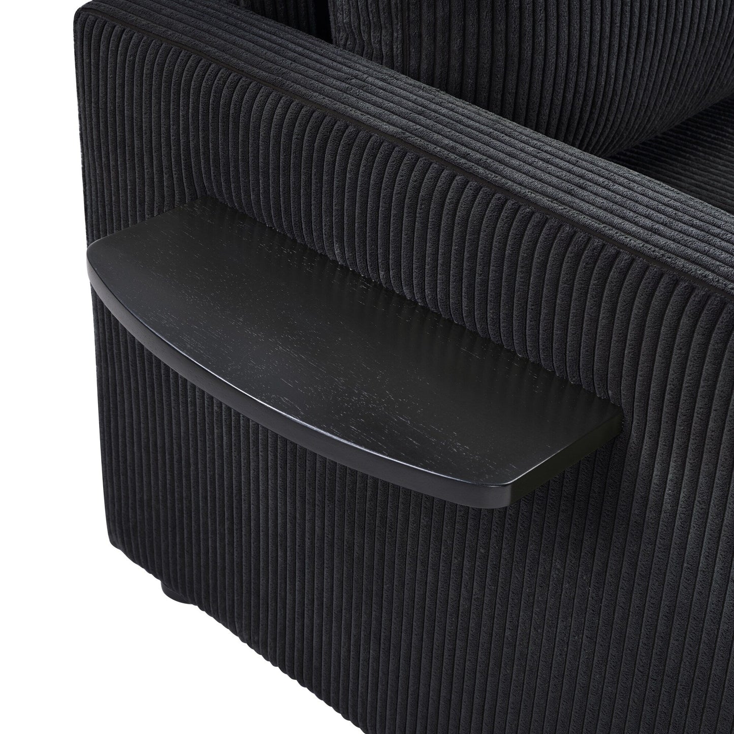 47.2 Corduroy Twin Sleeper Sofa with Foldable Mattress, Side Table, USB Ports, and Storage Pocket