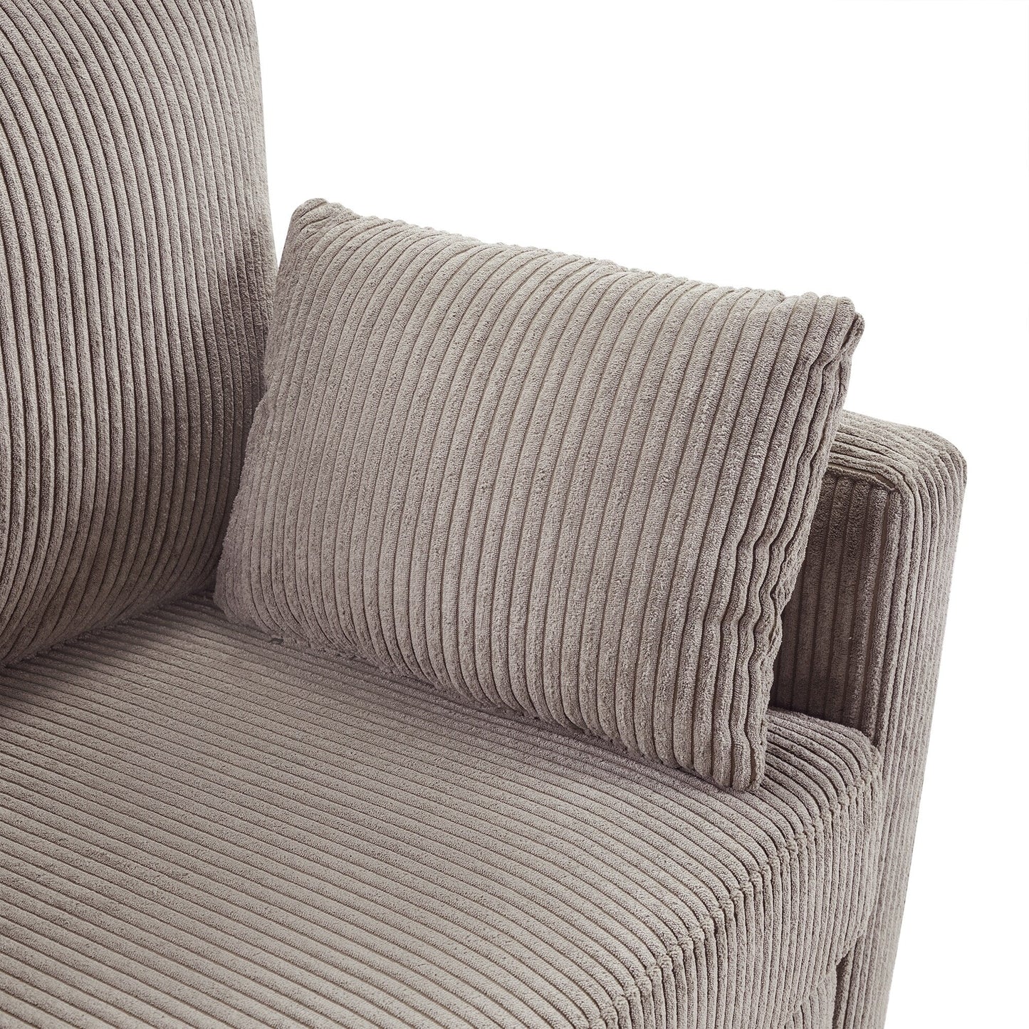 47.2 Corduroy Twin Sleeper Sofa with Foldable Mattress, Side Table, USB Ports, and Storage Pocket