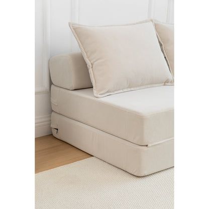 47.63 Corduroy 2-Seater Sleeper Sofa with Pillow Floor Mattress Floor Couch with Backrest for Living Room