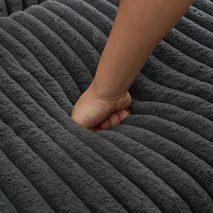 47.7 Oversized Corduroy Chaise Longue with Ottoman