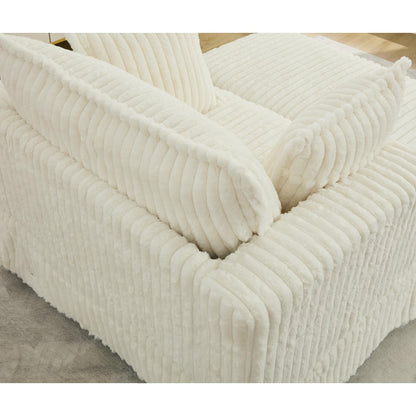 47.7 Oversized Corduroy Chaise Longue with Ottoman