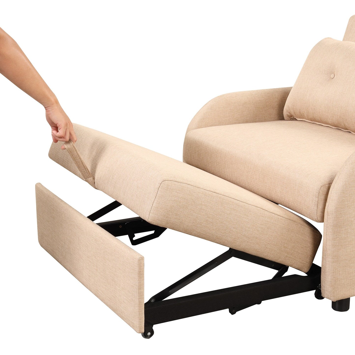 48.82-Seater Sleeper Sofa 3 in 1 with 2 Wing Table and USB Charge