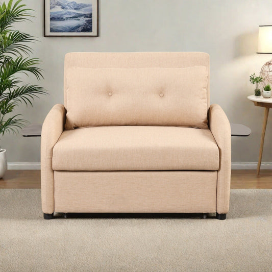 48.82-Seater Sleeper Sofa 3 in 1 with 2 Wing Table and USB Charge
