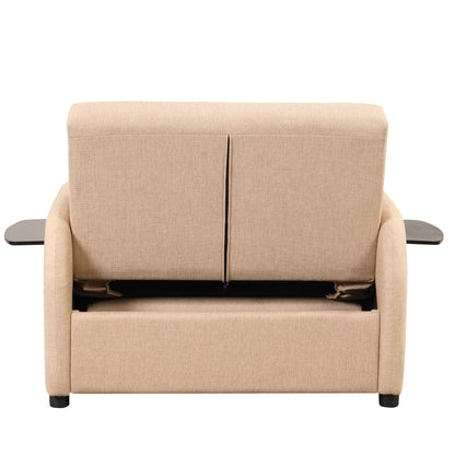 48.82-Seater Sleeper Sofa 3 in 1 with 2 Wing Table and USB Charge