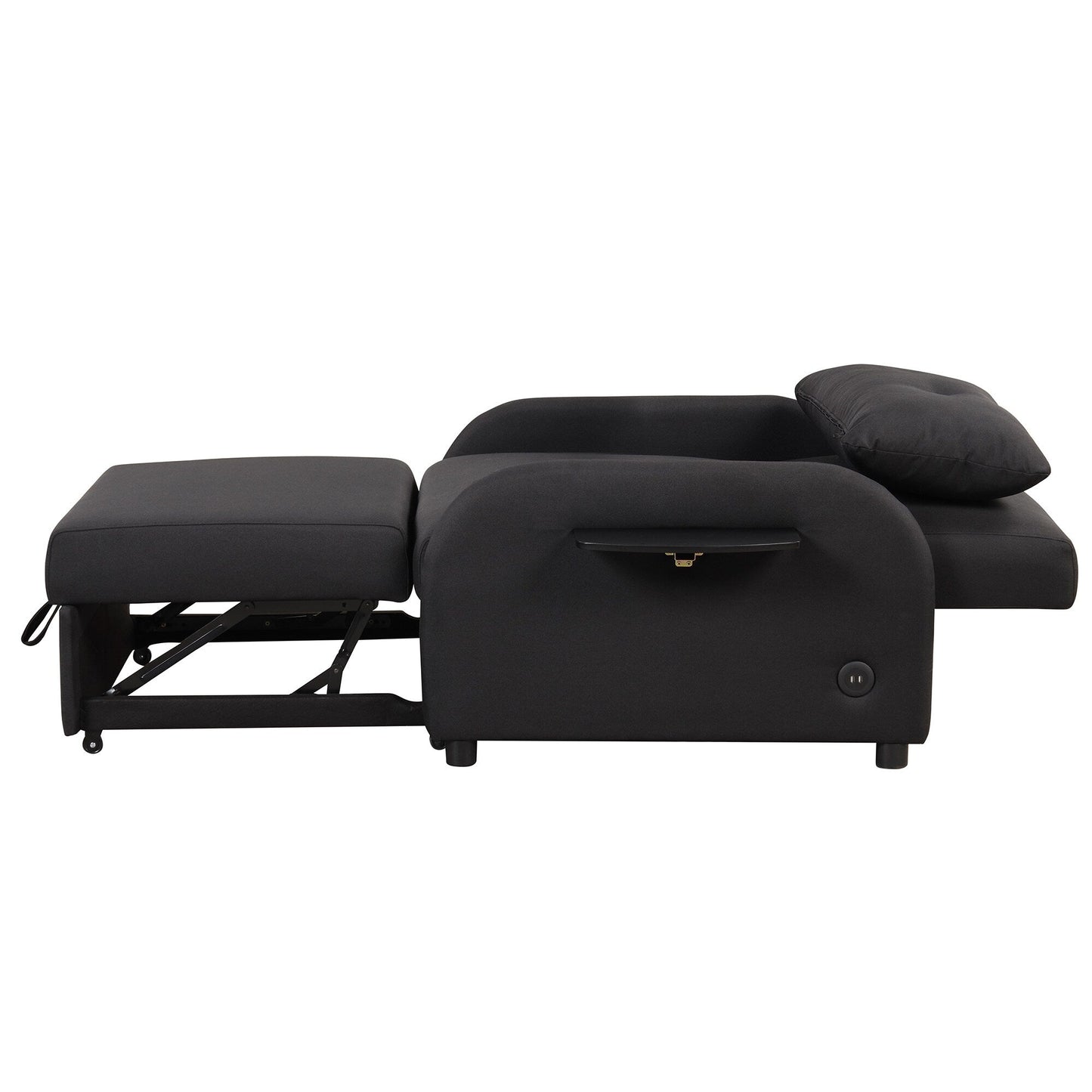 48.82-Seater Sleeper Sofa 3 in 1 with 2 Wing Table and USB Charge
