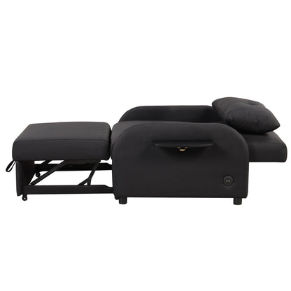 48.82-Seater Sleeper Sofa 3 in 1 with 2 Wing Table and USB Charge