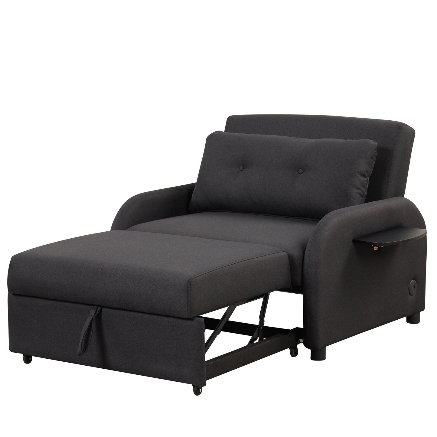 48.82-Seater Sleeper Sofa 3 in 1 with 2 Wing Table and USB Charge