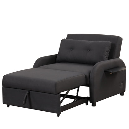 48.82-Seater Sleeper Sofa 3 in 1 with 2 Wing Table and USB Charge