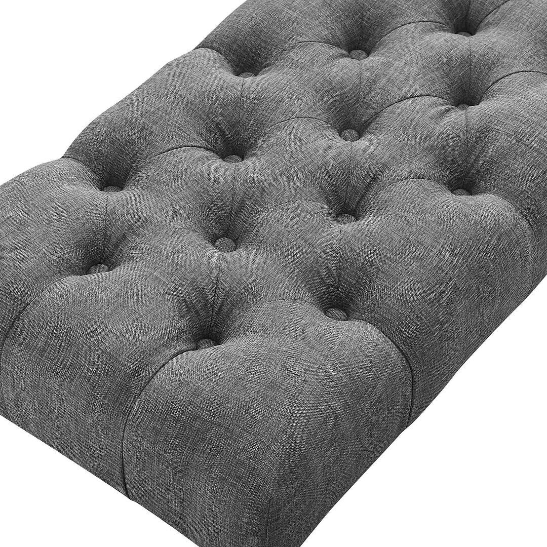 48x16x19.5 Contemporary Fabric Tufted Turned Leg Dining Bench - 48x16x19.5inch