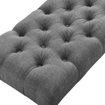 48x16x19.5 Contemporary Fabric Tufted Turned Leg Dining Bench - 48x16x19.5inch
