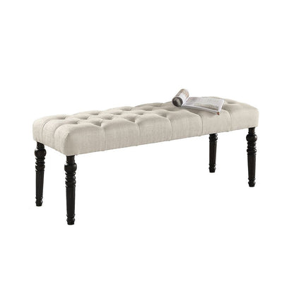 48x16x19.5 Contemporary Fabric Tufted Turned Leg Dining Bench - 48x16x19.5inch