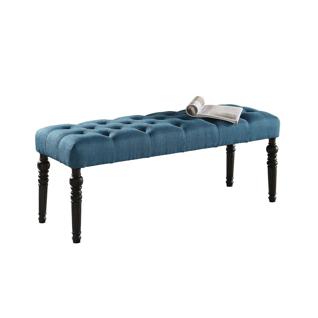 48x16x19.5 Contemporary Fabric Tufted Turned Leg Dining Bench - 48x16x19.5inch