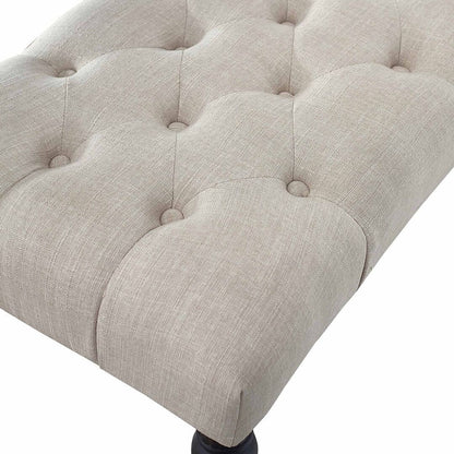 48x16x19.5 Contemporary Fabric Tufted Turned Leg Dining Bench - 48x16x19.5inch