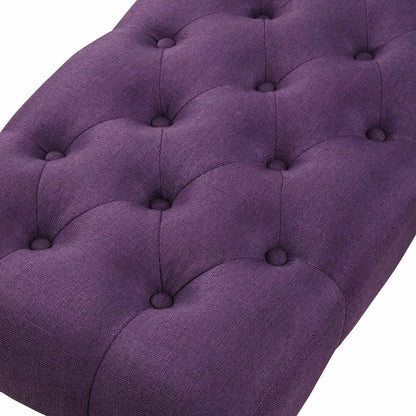 48x16x19.5 Contemporary Fabric Tufted Turned Leg Dining Bench - 48x16x19.5inch