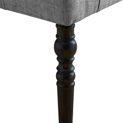 48x16x19.5 Contemporary Fabric Tufted Turned Leg Dining Bench - 48x16x19.5inch