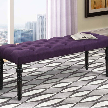 48x16x19.5 Contemporary Fabric Tufted Turned Leg Dining Bench - 48x16x19.5inch