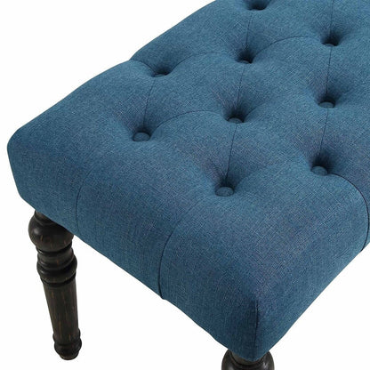 48x16x19.5 Contemporary Fabric Tufted Turned Leg Dining Bench - 48x16x19.5inch
