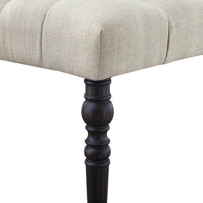 48x16x19.5 Contemporary Fabric Tufted Turned Leg Dining Bench - 48x16x19.5inch